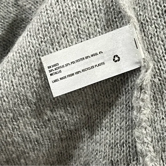 Gap Women's Shimmer Metallic Wool Blend Cardigan Sweater Silver Size Small - Picture 9 of 11